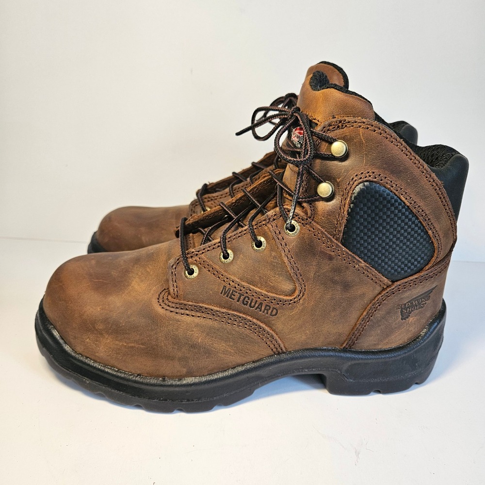 Red Wing Flexbond 4421 MetGuard EH Brown Leather Safety Toe Work Boots Mens 8.5D